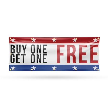 Signmission Buy One Get One Free, 48 Inch x 120 Inch, Vinyl Banner B-120-30500