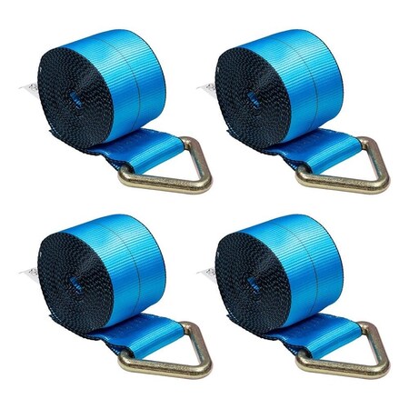 Mytee Products 4PK Winch Straps 4inx30ft Blue Tie Down w/Delta Ring WLL# 5400 lbs, 4PK WS430D-Bx4