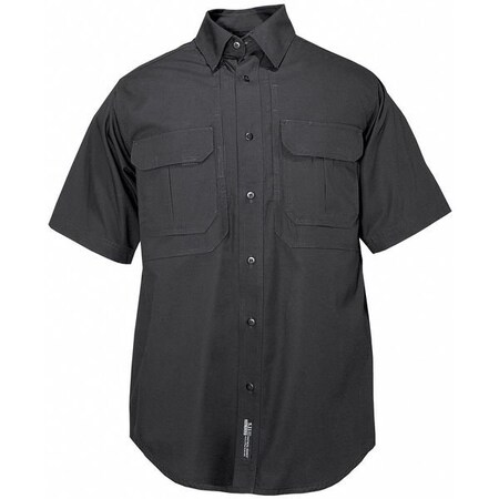 5.11 Military Shirt, 35% Cotton, 65% Polyester, Button, 4 Pocket(s), Black, S 71175ABR-019-S