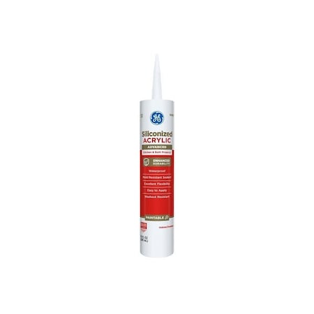 Ge Max Flex 5000 GE23895 Acrylic Urethane Caulk, White, 48 hr Curing, 15 to 158 deg F, 101 oz Tube 2737292