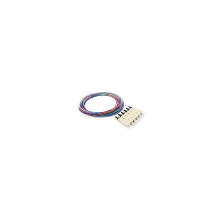 Cable Wholesale 6 Strand Fiber Pigtail, OM2 - 50/125, Multmode Black Boot SC/PC connectors, 3 meter 15F1-30006