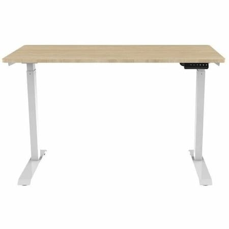 Monoprice SIT-STAND DESK W/ WOOD TOP WHITE BASE; NATURAL TOP 42764
