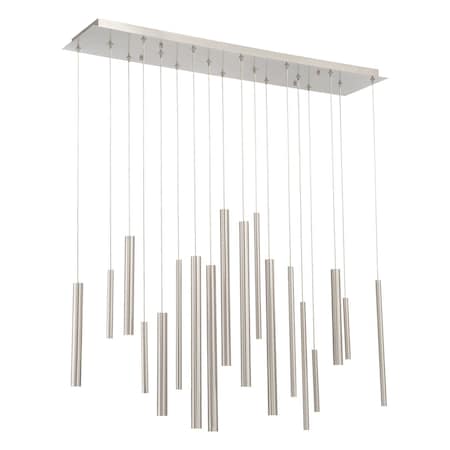 Eurofase Santana Contemporary LED Chandelier, 18-Light, 900 Lumens, Satin Nickel/Satin Nickel 31446-023