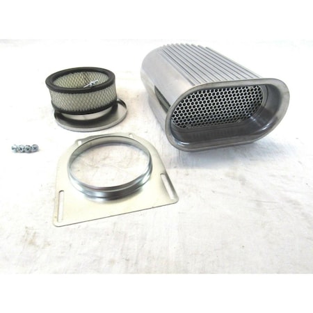 Absurdo Aluminum Hilborn Style Full Finned Hood Air Scoop Kit with Single 4 BBL Carb, Polished AB2205355