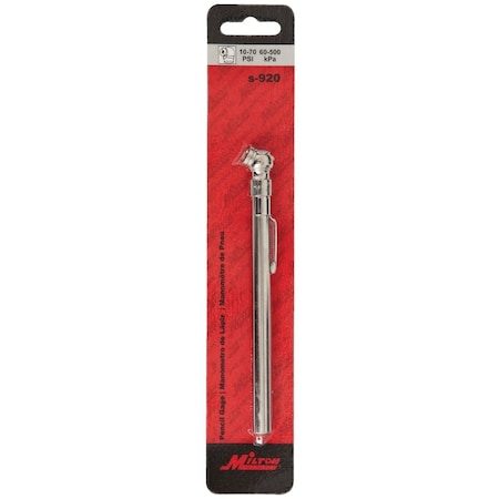 Milton 10-70 psi Chrome-Plated Tire Gauge S-920