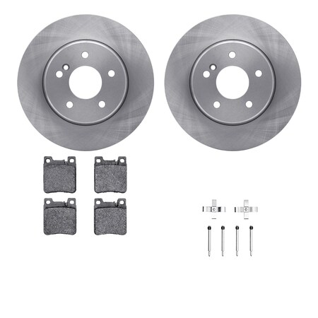 Dynamic Friction Co DFC Rotors with EURO 5000 Ceramic Brake Pads includes Hardware 6612-63208