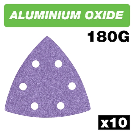 Trend Aluminum Oxide 93mm Delta Sanding Sheets, 180 Grit, Pack of 10, AB/OSC/180A, 10PK U*AB/OSC/180A