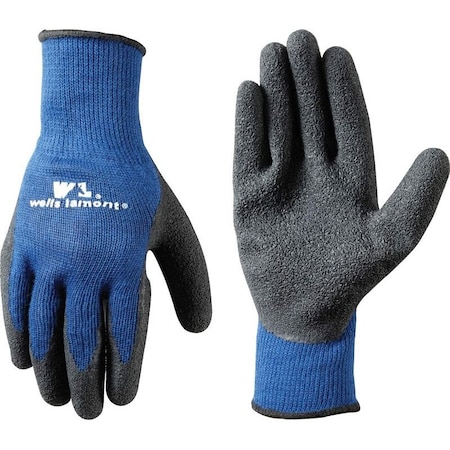 Wells Lamont Black Latex Blue Knit Gloves 524M