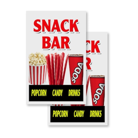 Signmission Snack Bar, Vinyl Decals Only 24 Inch x 36 Inch, Vinyl Decal, 2PK DSB-2436-2PACK-Snack Bar