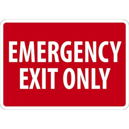 Accuform Exit Sign, Vinyl, 10 in W, 7 in H, Emergency Exit Only, Red MEXT586VS
