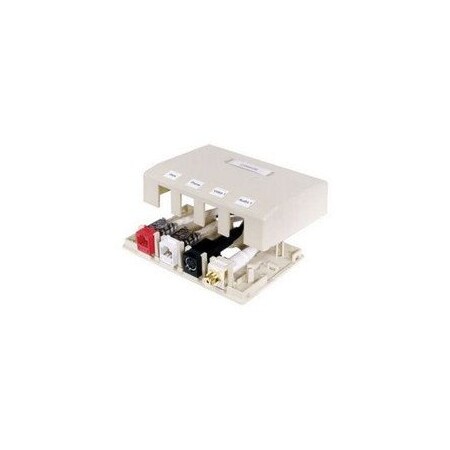 Hubbell 4-Port Surface Mount Box, Office White ISB4OW