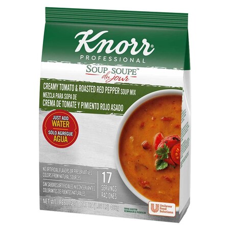 Knorr Professional Soup du Jour Creamy Tomato and Roasted Red Pepper Soup Mix, 17.1 ounce, 4PK 84126756