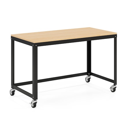 Space Solutions Desk, 23.88 in D X 30 in H, 47.45 in W X Steel, Black / Maple 24971