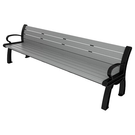Ultrasite Heritage Outdoor Bench, 96 in L, Gray PB 8GRABFHER