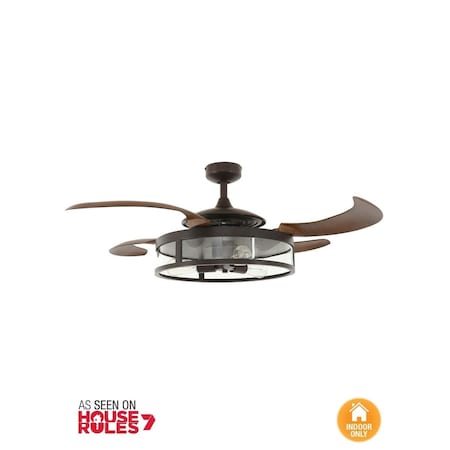 Fanaway Classic Oil Rubbed Bronze and Dark Koa Retractable 4-blade 48-inch 3-light AC Ceiling Fan FA38348