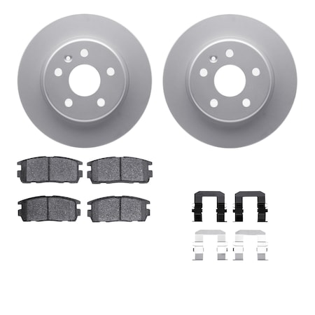 Dynamic Friction Co DFC GEOSPEC Coated Rotors with 5000 Brake Pads - Ceramic and Hardware 4512-47114