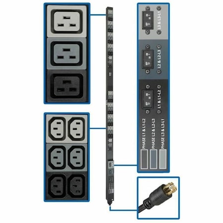 Eaton TRIPP LITE SERIES 8.6KW 208/120V THREE-PHASE BASIC PDU - 48 OUTLETS (36 C1 PDU3V6L2130