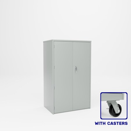 Pucel Heavy Duty Storage Cabinet with Casters, 36 in W x 66 in H x 24 in D, Gray HDSC-3660-24-3C