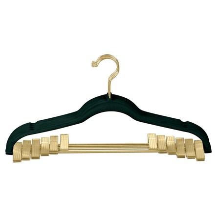 Simplify 6 Pack Velvet Hangers with Clips in Emerald 23250-G-EMERALD