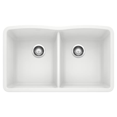 Blanco Diamond Equal Double Bowl, White 440185
