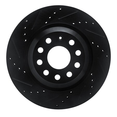 Dynamic Friction Co DFC Brake Rotor - Drilled and Slotted - Black 633-74030L