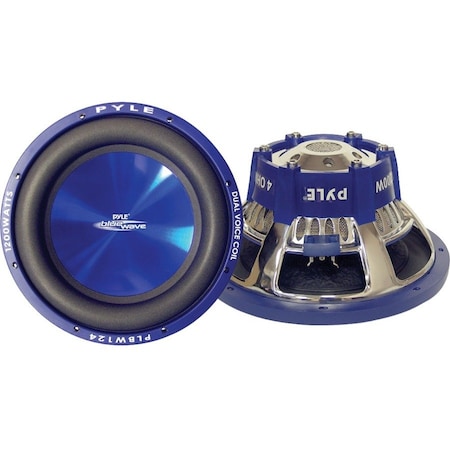 Pyle Car Vehicle Subwoofer, 8 Inch Blue Injection Molded Cone, 600W Power, Dual Voice Coil, PLBW84 PLBW84