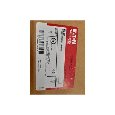 Eaton Elbow, 1", Feraloy iron alloy, Electrogalvanized EL39