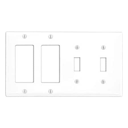 Leviton Wall Plate, Combination, White, Metal P2262-W