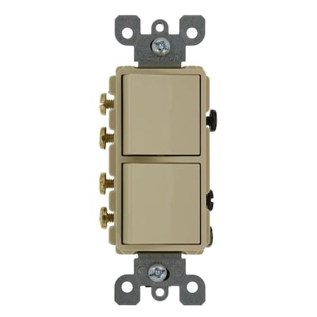 Leviton Decora 3-Way/3-Way AC Combination Switch, 20 Amp, 120/277 Volt, Ivory 5640-I