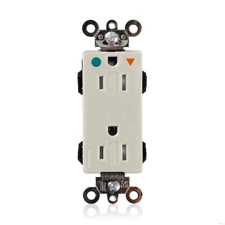 Leviton Straight Blade Receptacle, 5-15R, 15 A, 125V AC, Isolated Ground MDT82-IGT