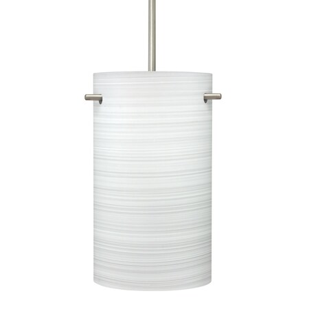 Besa Lighting Besa Tamburo 5 Pendant, Chalk, Satin Nickel Finish, 1x 100W MAX E26 Base 1JT-4005KR-SN