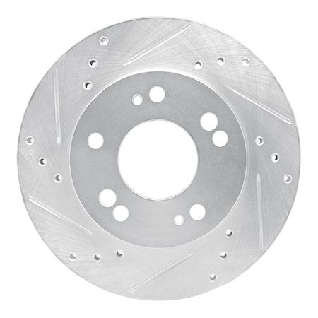 Dynamic Friction Co DFC Brake Rotor - Drilled and Slotted - Silver 631-72023L