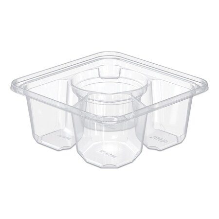 Dart TamperGuard Snack Boxes, 3-Compartment, 6.3 x 6.3 x 2.6, Clear, Plastic, 300PK SBTG3W