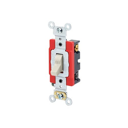 Leviton Toggle Switch, 20 Amp, 120/277 Volt, Light Almond 1224-2T