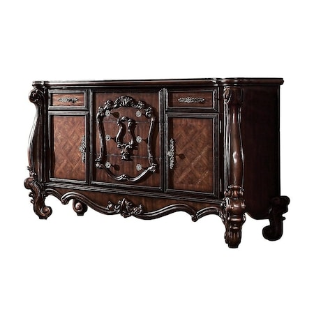 Homeroots 70" Cherry Oak Solid Wood Five Drawer Combo Dresser 374251