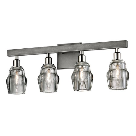 Troy Lighting Citizen 4 Light Bath And Vanity 22.75 In. Graphite And Polished Nickel B6004-GRA/PN