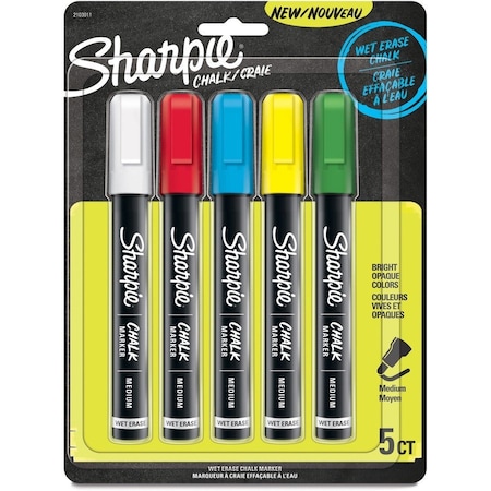 Sharpie Chalk Marker, Bullet Tip, Capped, 5 PK 2103011