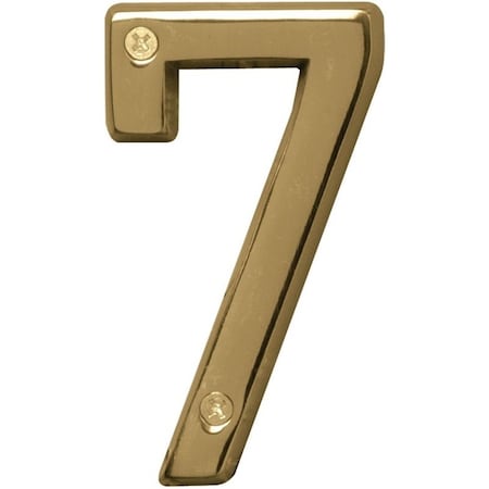 Hy-Ko Prestige Series House Number, Character: 7, 4 in H Character, Brass Character, Solid Brass BR-42PB/7