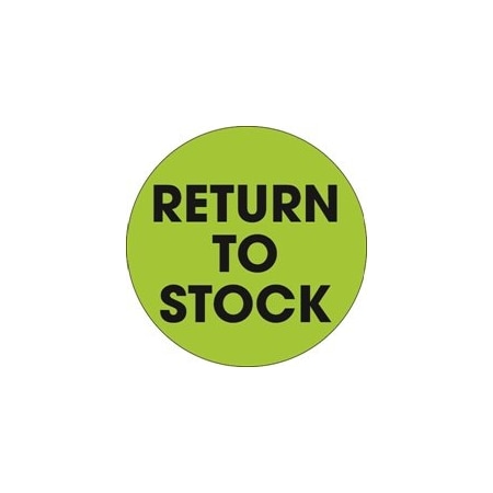 Bubblefast 2'' Circle - ''Return To Stock'' Fluorescent Green Labels BFDL1247