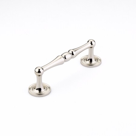 Schaub 4in Center to Center Atherton Knurled Cabinet Pull Polished Nickel Finish 576-PN