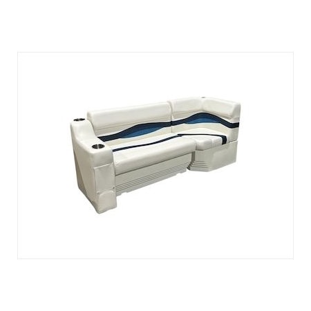 Horizon Mfg Elite Pontoon Furniture 5 pc Set White/Navy/Blue Elite 001-AADK