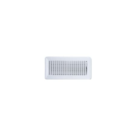 American Metal Products Floor Register 4in H X 10in W 1-Way White Metal White 413W4X10