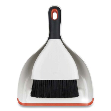 Oxo Good Grips Dust Pan and Brush, 12 x 9, 2 in. Handle, Plastic, White 1334480