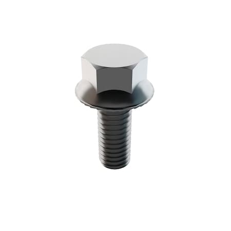 Zoro Select Not Graded, 3/8"-16 Serrated Flange Bolt, Plain Stainless Steel, 1 in L, 50 PK 32-SFH-37C-100