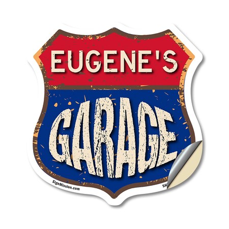 Signmission Eugene's Garage, 12 Inch X 12 Inch, Vinyl Decal SHI-D-12-383-EUGENE