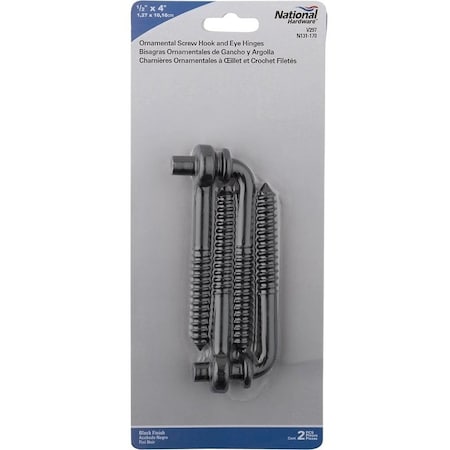 National Hardware SCREW HOOK&EYE HNG BLK 1/2X4IN N131-170