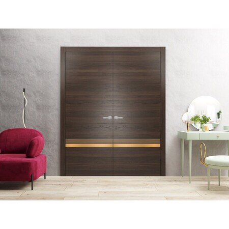 Sartodoors Solid French Double Doors Planum 2010 56x96 (2* 28x96) Solid Core Modern Interior PLANUM2010DD-CA-5696