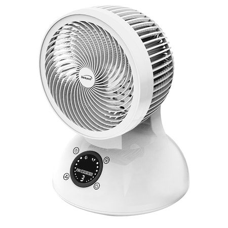 Brentwood Industries 6 Inch Three Speed Oscllating Desktop Fan with Timer and Remote Control in White F-650RW