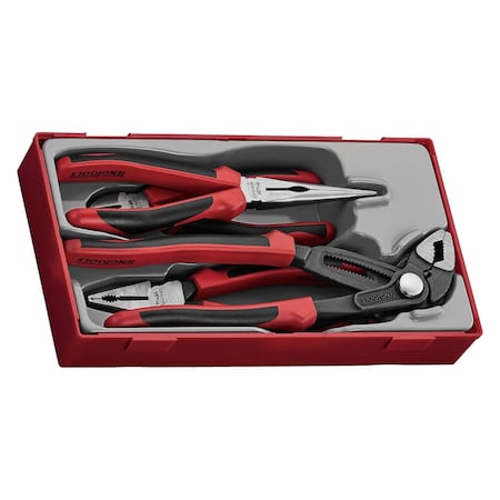 Teng Tools 4 Piece Q Plier Tool Tray Side Cutters, Linesman, Long Nose, Slip Joint - TT440-TQ