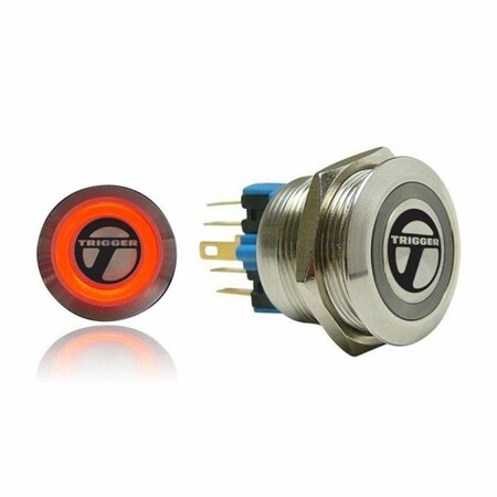 Autoloc Power Accessories AUTSW39Y 16mm Latching Billet Button with LED Yellow Ring 522
